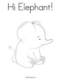 Hi Elephant Coloring Page