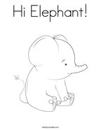 Hi Elephant Coloring Page