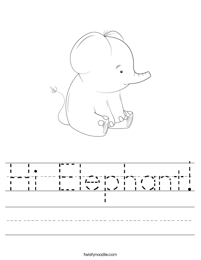 Hi Elephant! Worksheet