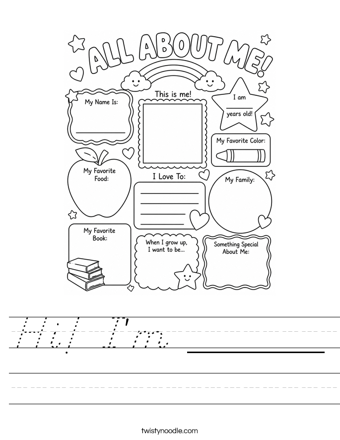Hi! I'm ______ Worksheet