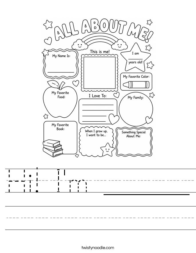 Hi! I'm ______ Worksheet