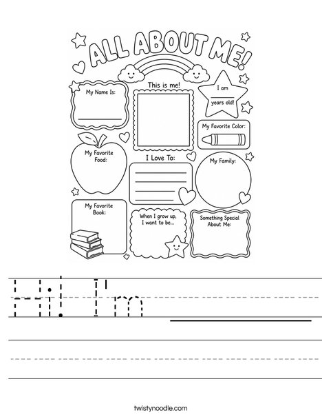 Hi! I'm ______ Worksheet