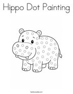 Hippo Dot Painting Coloring Page