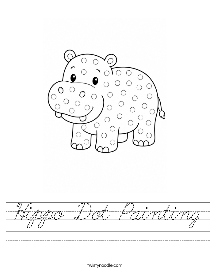 Hippo Dot Painting Worksheet