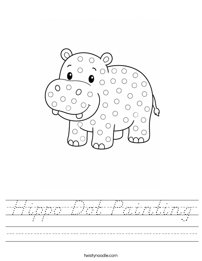 Hippo Dot Painting Worksheet