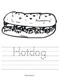 Hotdog Worksheet
