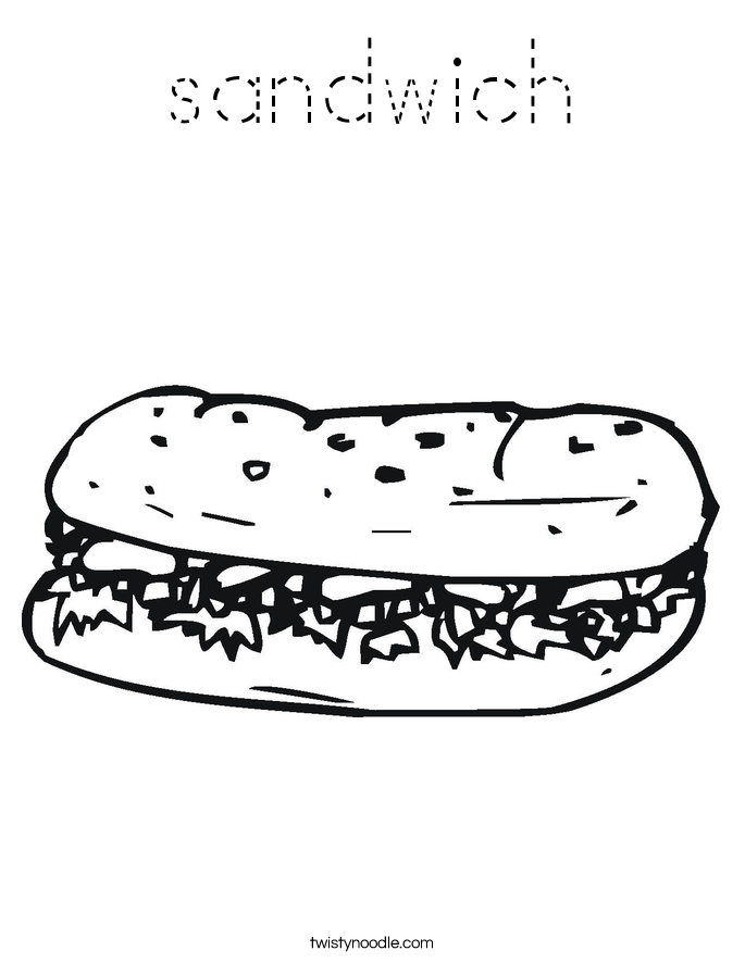 sandwich Coloring Page
