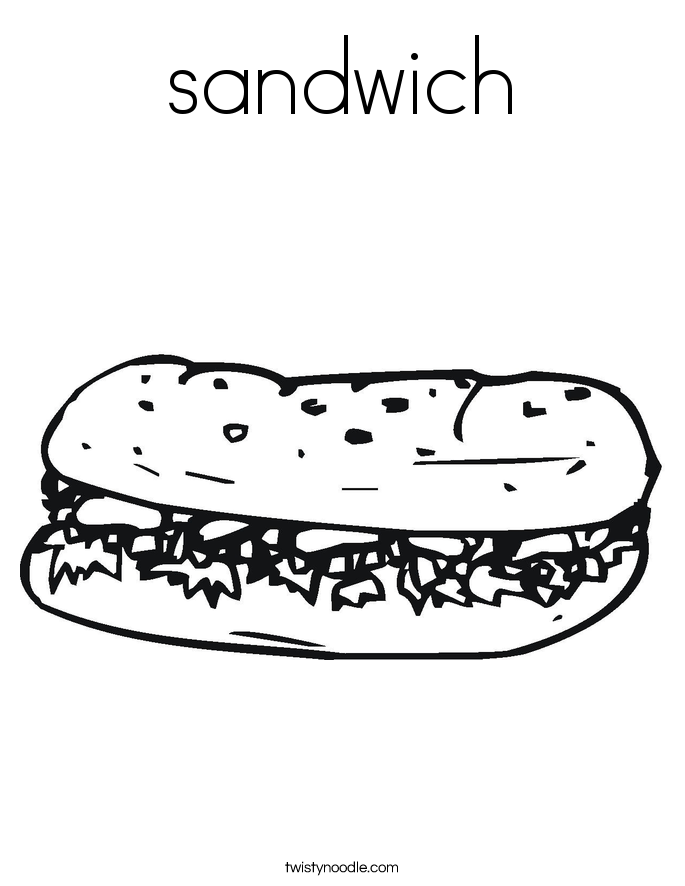 sandwich Coloring Page