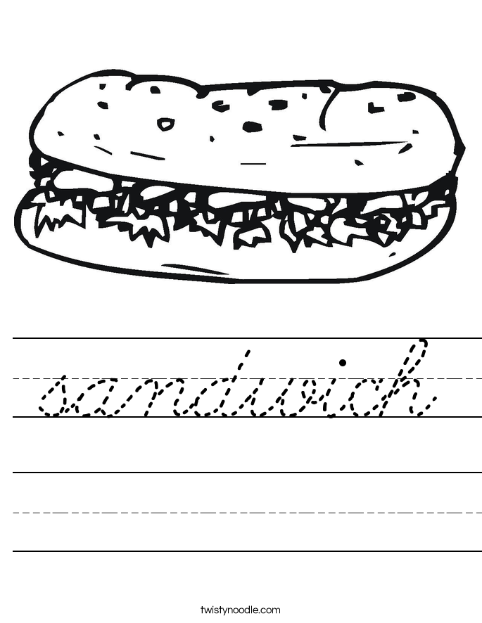 sandwich Worksheet