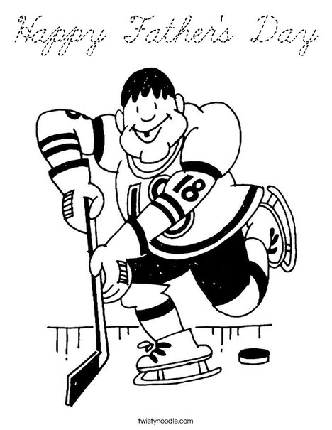 Hockey Player with Missing Teeth Coloring Page
