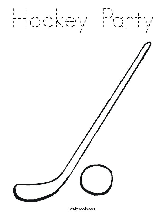 Hockey Party Coloring Page