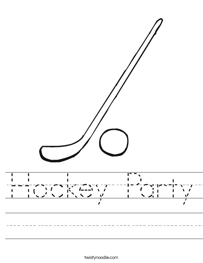 Hockey Party Worksheet