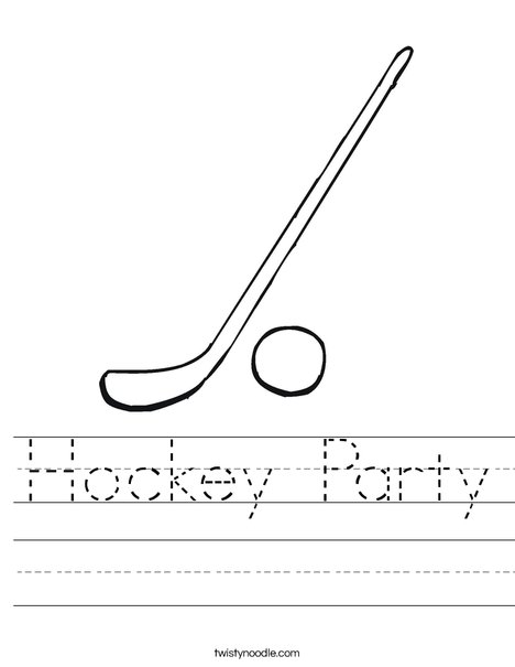 Hockey Stick Worksheet