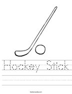 Hockey Stick Handwriting Sheet