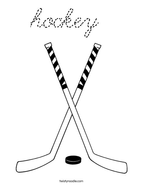 Hockey Sticks Coloring Page