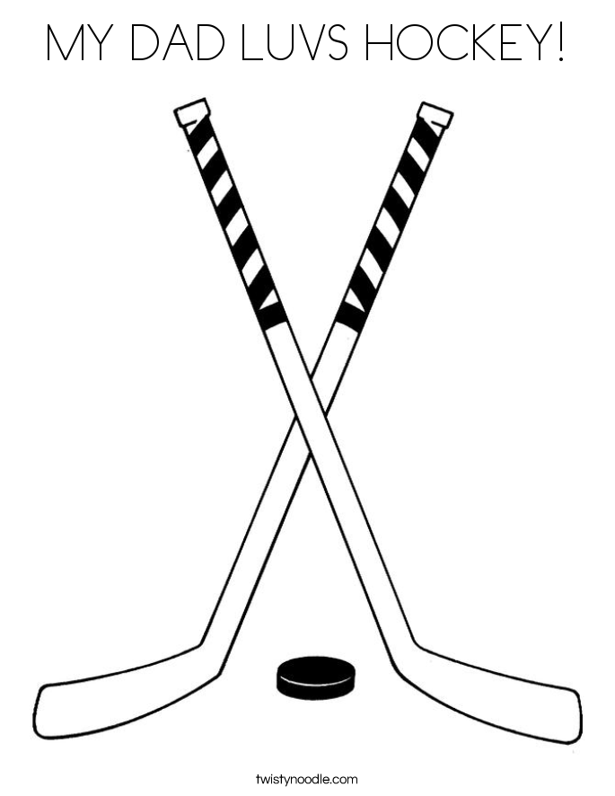 MY DAD LUVS HOCKEY! Coloring Page