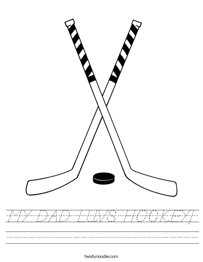 MY DAD LUVS HOCKEY! Worksheet