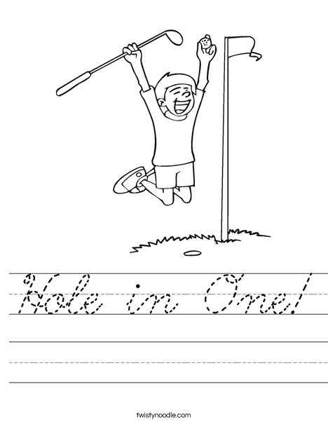 Hole in One Worksheet