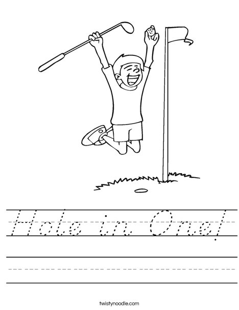 Hole in One Worksheet