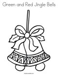 Green and Red Jingle Bells Coloring Page