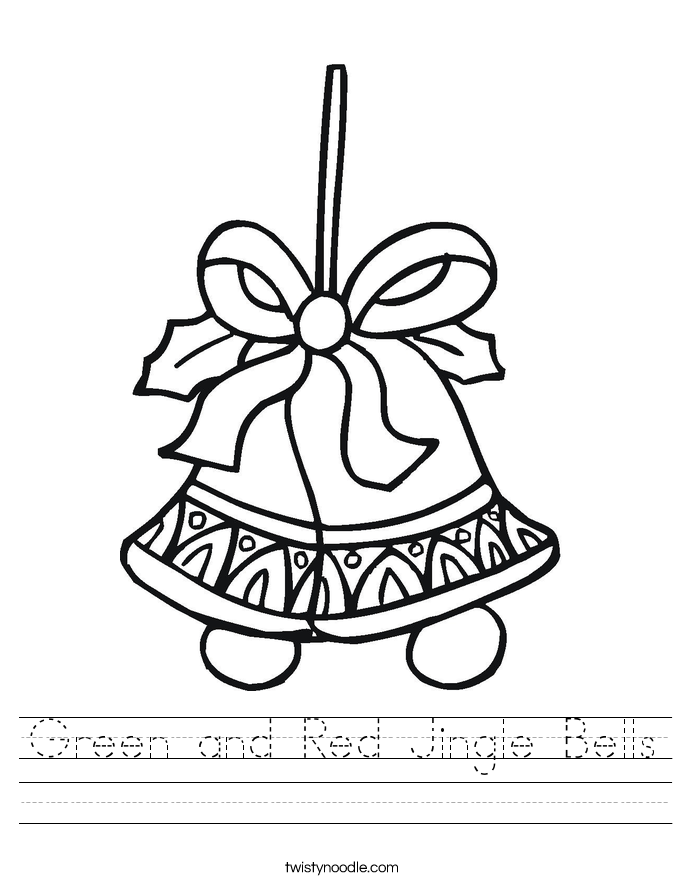 Green and Red Jingle Bells Worksheet