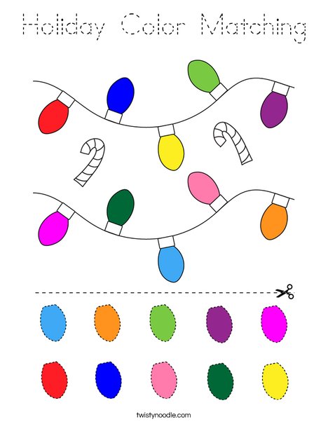 Holiday Color Match Coloring Page