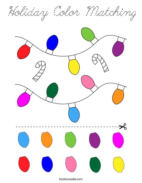 Holiday Color Match Coloring Page