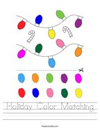 Holiday Color Matching Handwriting Sheet