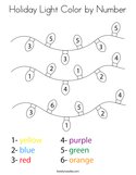 Holiday Light Color by Number Coloring Page