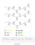 Holiday Light Color by Number Handwriting Sheet