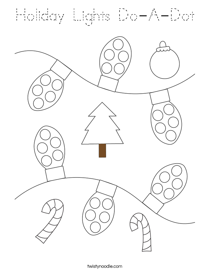 Holiday Lights Do-A-Dot Coloring Page
