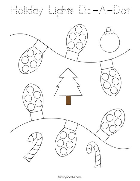 Holiday Lights Do-A-Dot Coloring Page