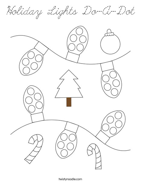 Holiday Lights Do-A-Dot Coloring Page
