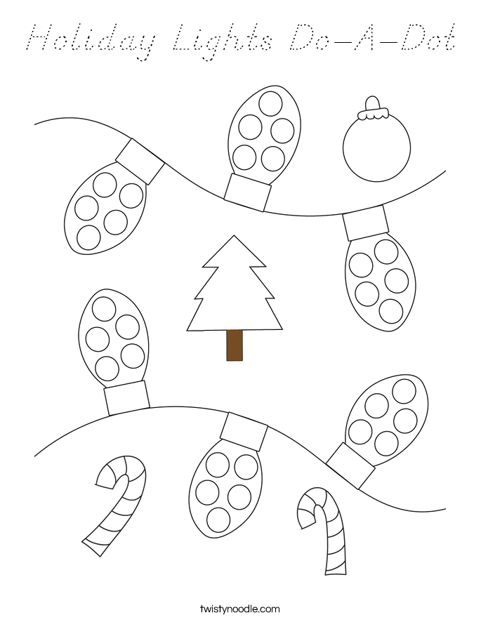 Holiday Lights Do-A-Dot Coloring Page