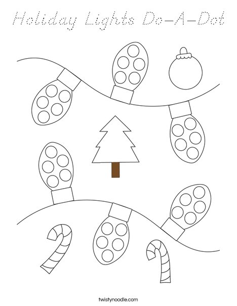 Holiday Lights Do-A-Dot Coloring Page