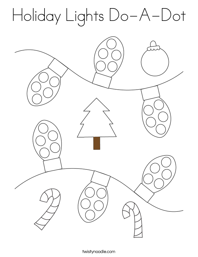 Holiday Lights Do-A-Dot Coloring Page