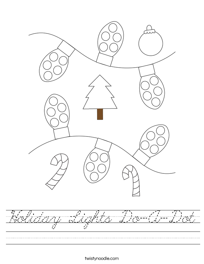 Holiday Lights Do-A-Dot Worksheet