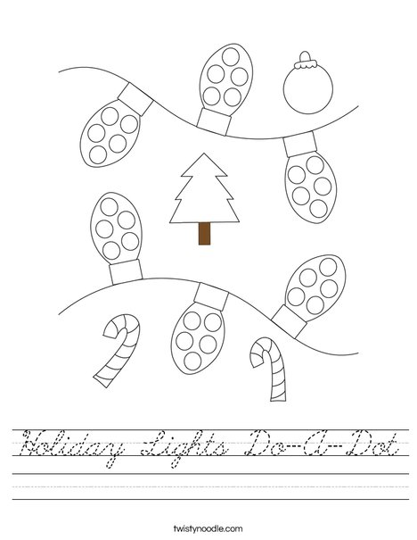 Holiday Lights Do-A-Dot Worksheet
