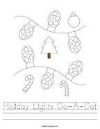 Holiday Lights Do-A-Dot Handwriting Sheet