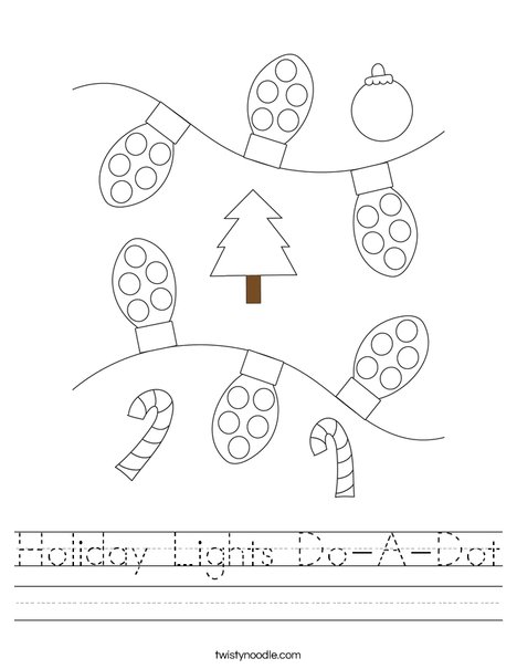 Holiday Lights Do-A-Dot Worksheet