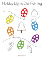 Holiday Lights Dot Painting Coloring Page