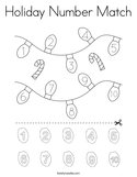 Holiday Number Match Coloring Page