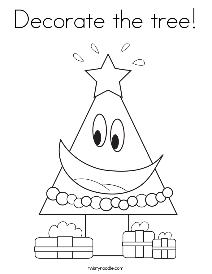 Decorate the tree! Coloring Page