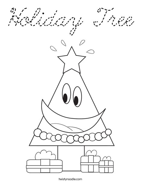 Holiday Tree Coloring Page
