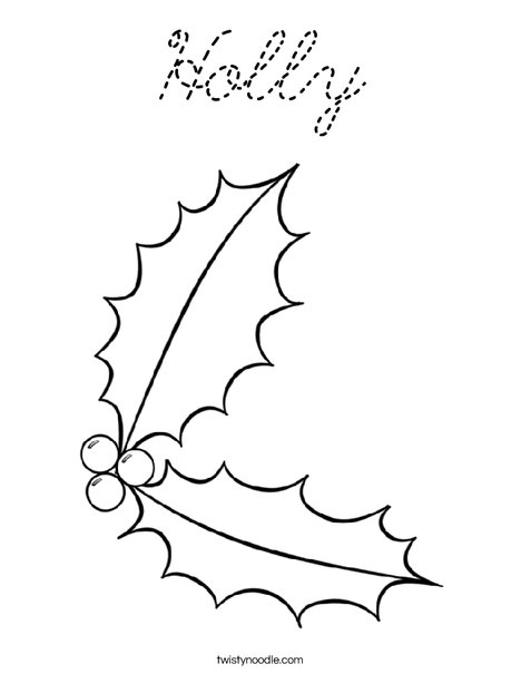 Holly Coloring Page