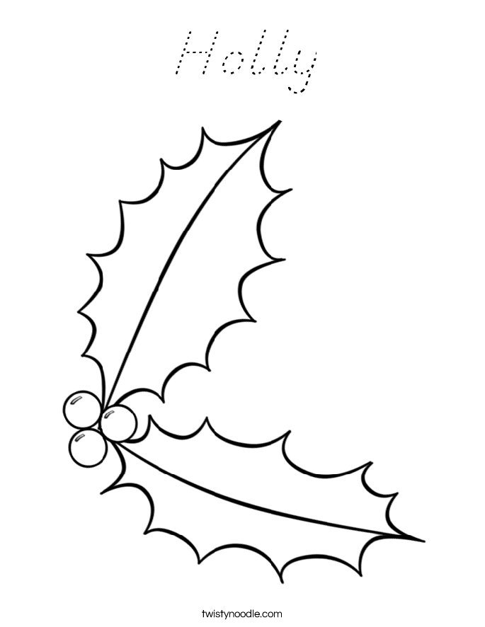 Holly Coloring Page