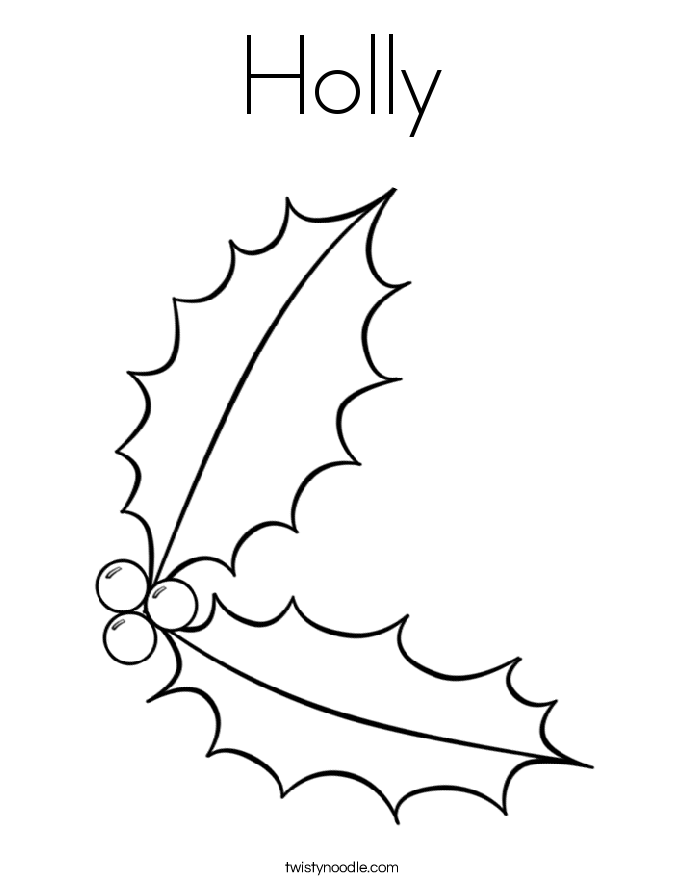 Holly Coloring Page - Twisty Noodle