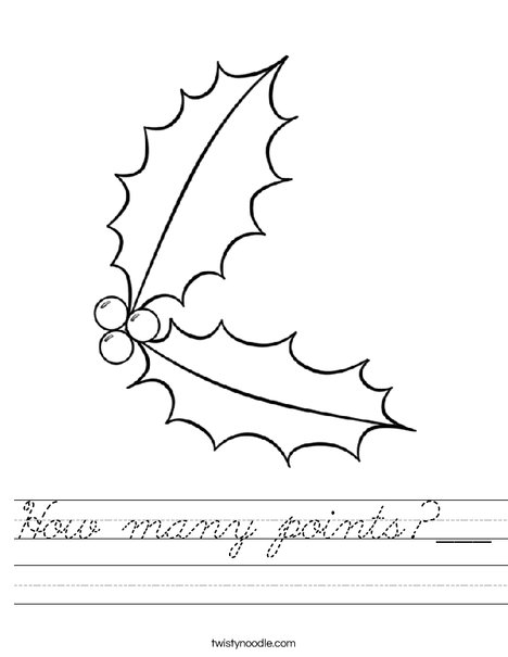 Holly Worksheet
