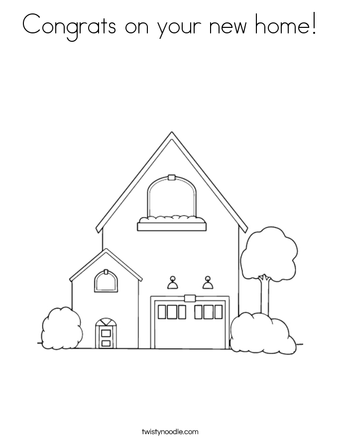 Congrats on your new home! Coloring Page