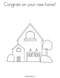 Congrats on your new home! Coloring Page